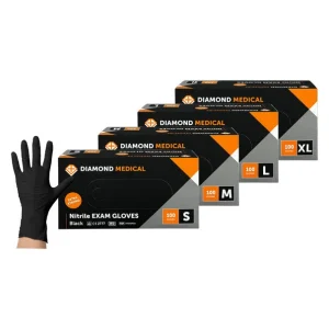 Diamond medical nitril handschoenen zwart extra st
