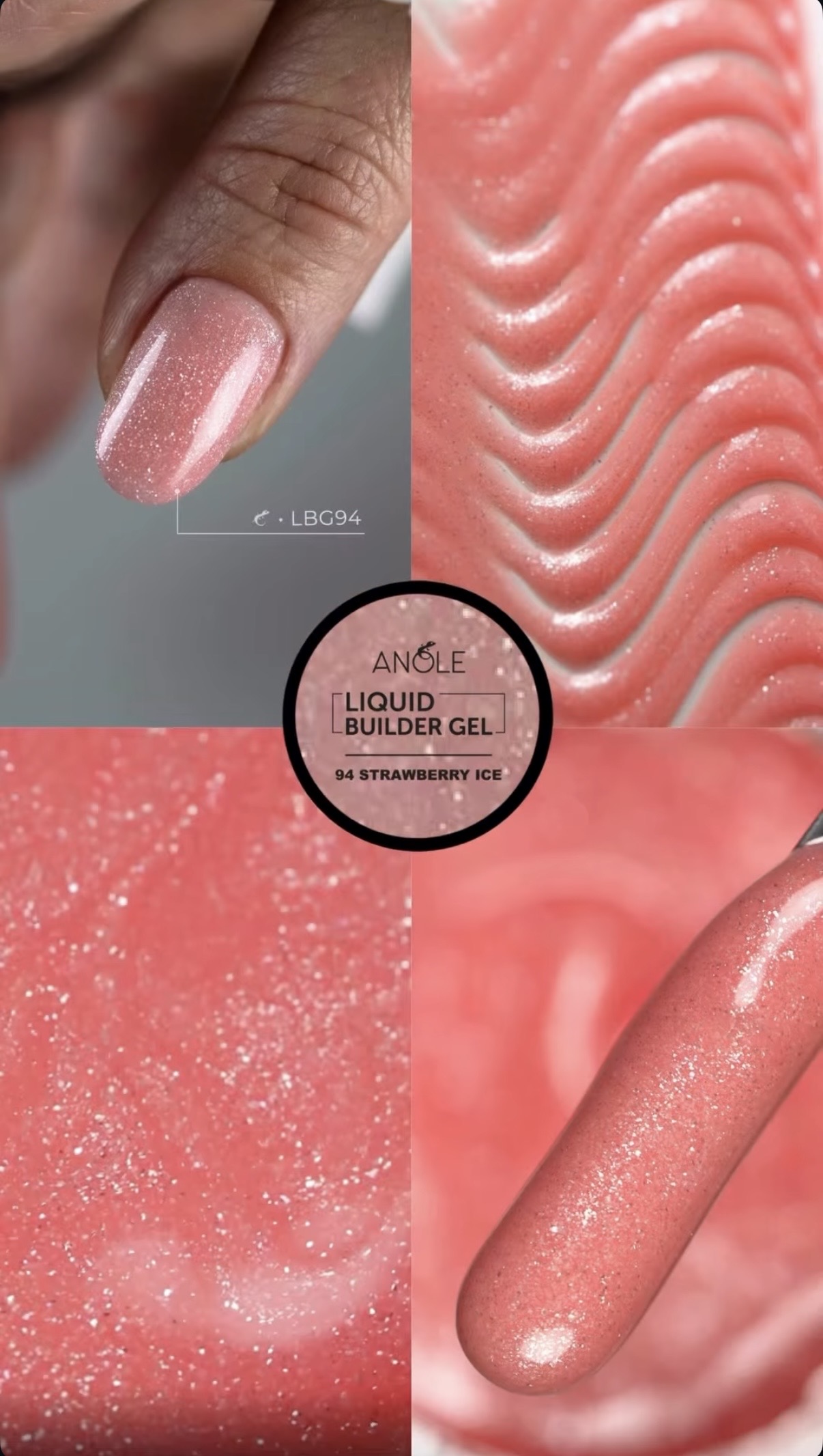 Liquid Builder Gel 94 Strawberry Ice | ANOLE - Afbeelding 2